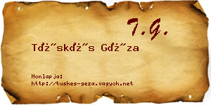 Tüskés Géza névjegykártya