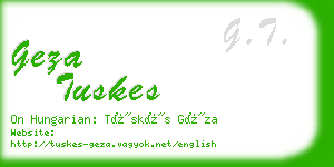 geza tuskes business card